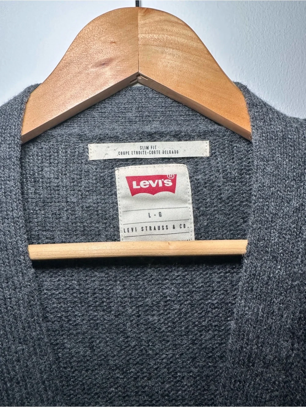 Levi's Men's Dark Gray V-Neck Button Cardigan